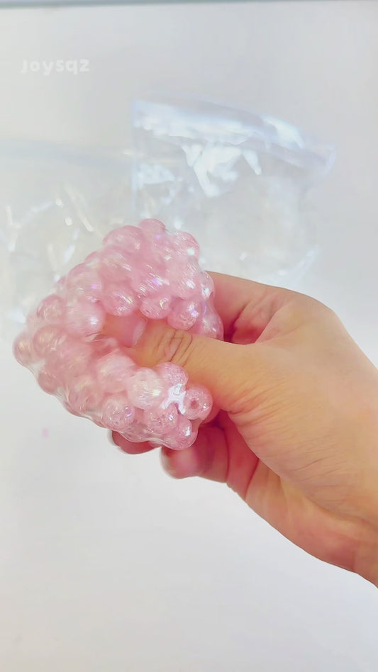 Handmade Sparkle Bead Squish Ball – Pink Glitter-Filled Sensory Toy